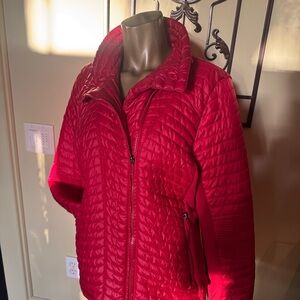 Kenneth Cole L Vibrant Red Puffer Jacket Large Coat